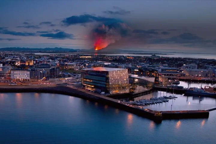 Motion-seat volcano simulator at Harpa, an indoor Iceland volcano experience in Reykjavik